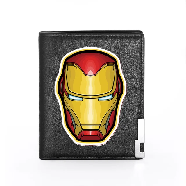 Fashion  America Theme Pu Leather Men Women Short Wallet ID Credit Card Holder Purse BG744-Black