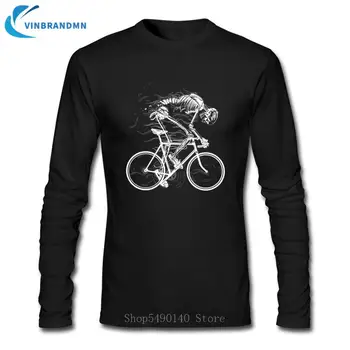 

Summer Horror Streetwear Long Sleeves Graphic Bike Tees Skeleton Skull Cycle T Shirts Newest 100% Cotton T-Shirts Funny Clothing