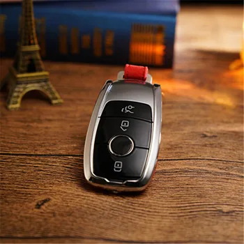 

For Mercedes Benz 2017 E Class W213 Car Accessories Car Key Case Cover Genuine Leather Galvanized Alloy