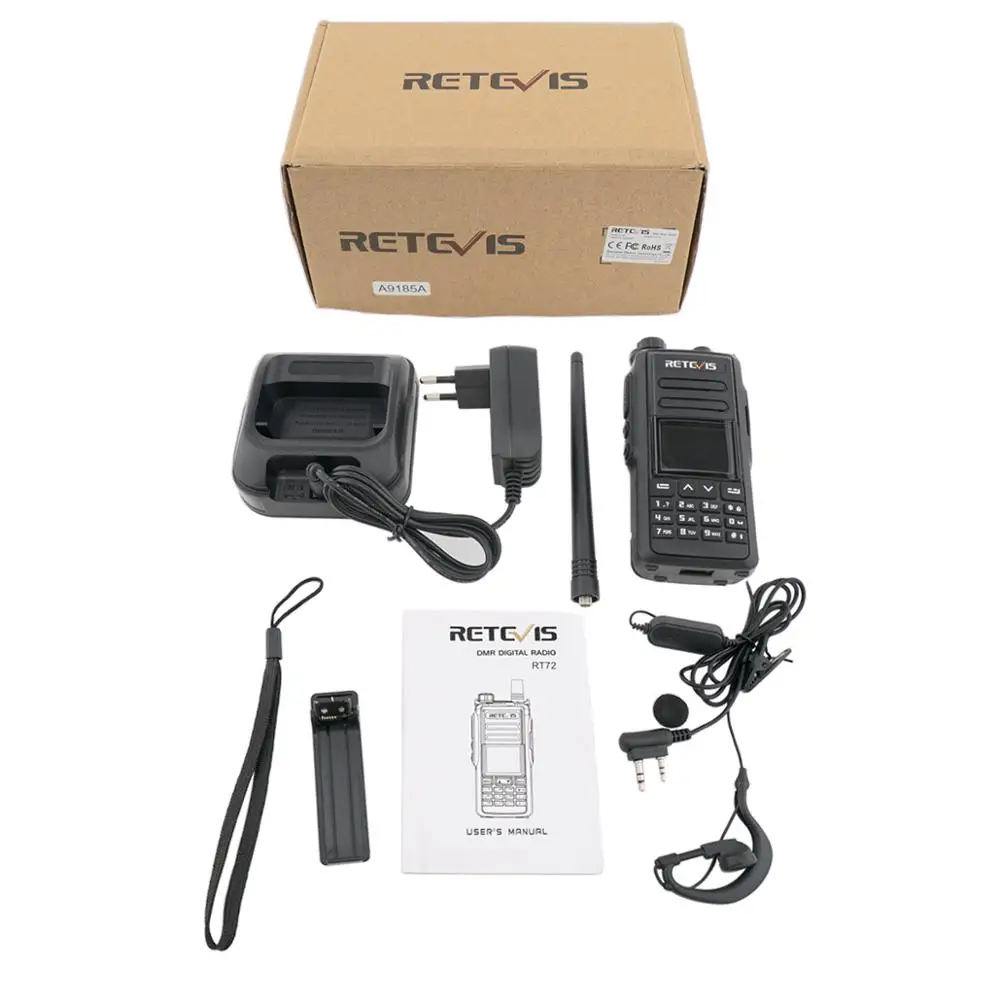 DMR цифровая рация 5 Вт 2 шт. Retevis RT72 УВЧ VHF Двухдиапазонная двухсторонняя радиосвязь
