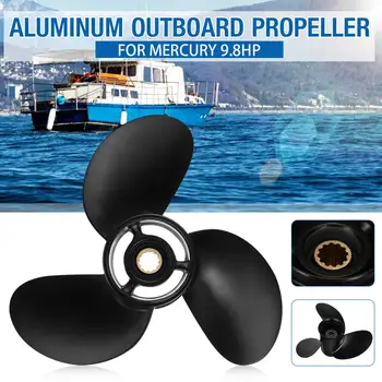 

Marine Boat Outboard Propeller 8 1/2 x 9 Aluminum Alloy for Mercury 9.8HP Outboards Accessory Black 3 Blade 48-828156A13