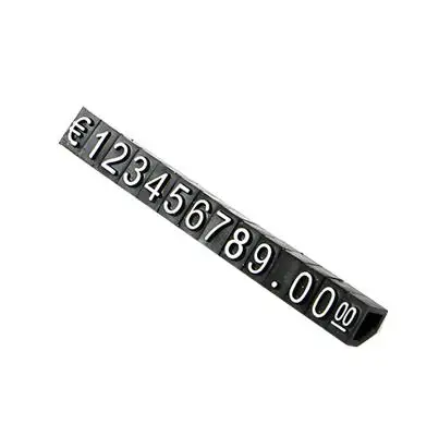 Мини-цена кубики с цифрами монтажные блоки палка комбинированный номер цифры знак часы ювелирные изделия поп цена дисплей стенд рамка - Цвет: Euro white black