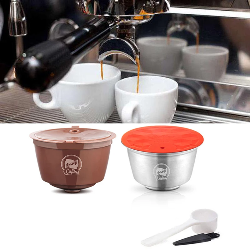 

High Quality For Dolce Gusto Reusable Coffee Capsule Filter + Milk Foam Capsule Set Supplies Milk Capsule Spoon Brush