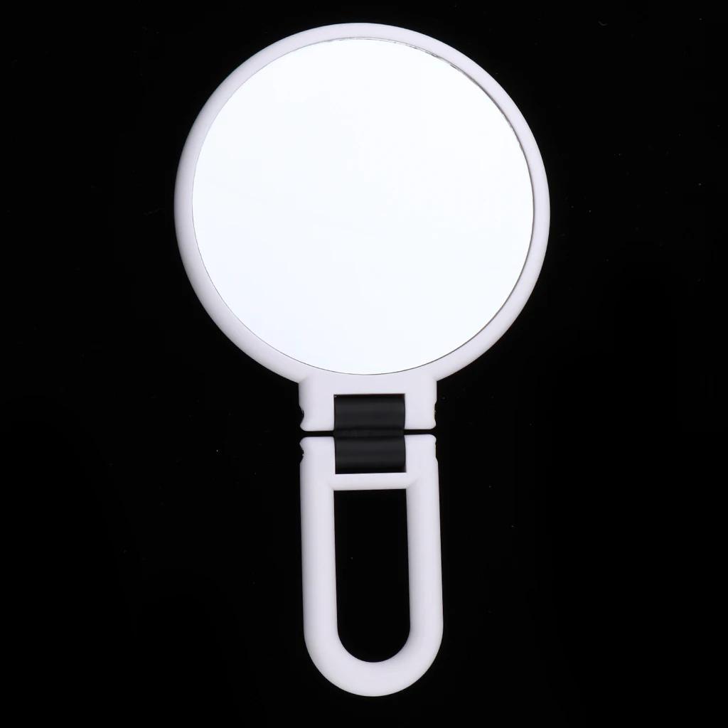 Double Sided Folding Handheld Mirror - Normal & Magnification Travel Makeup Mirrors Hang Mirror