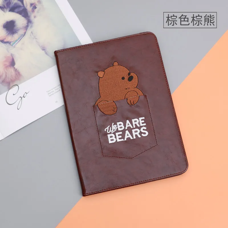 Вышивка в виде панды Солнечный медведь для iPad Mini2/3/4/5 Pro9.7 Air2 из искусственной кожи Умные флип-кейсы, Защитный чехол с подставкой Чехол