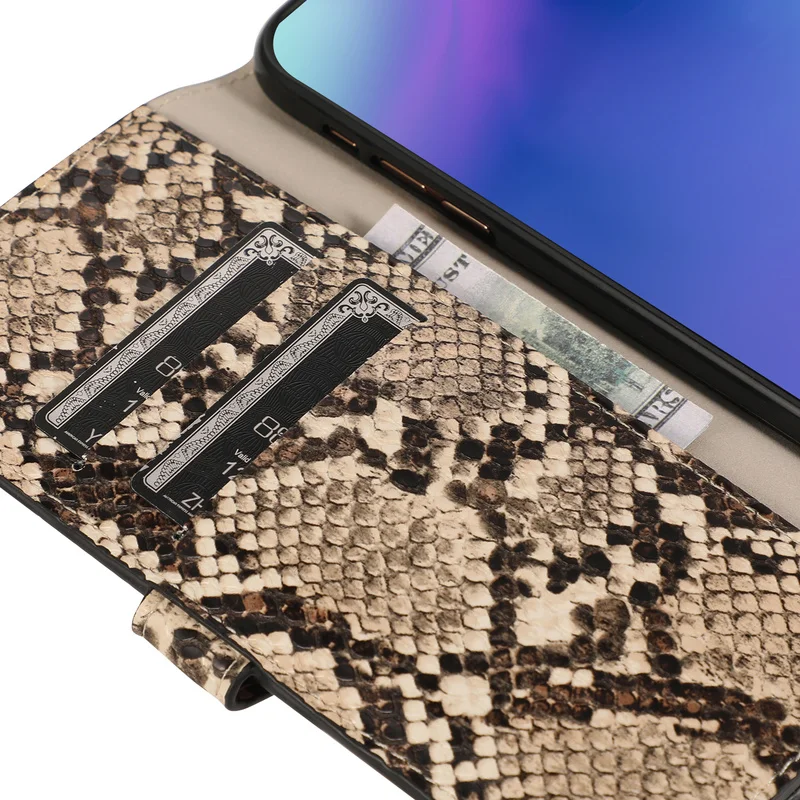 Роскошный классический флип-чехол со змеиным принтом чехол для телефона из искусственной кожи для IPhone X XS Max 8 7 Plus 11 Pro Max кошелек Стильный чехол со слотом для карт