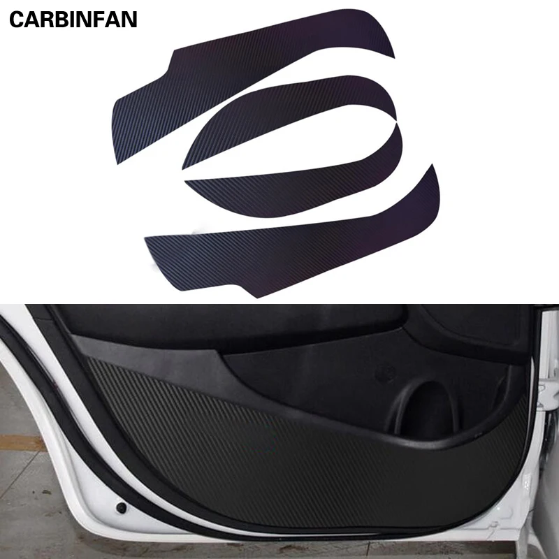 

Car Styling Side Door Inner Decal Anti-kick Protective Carbon fiber Flim Sticker 4Pcs/Set For Hyundai Elantra 2017 2018 Avante