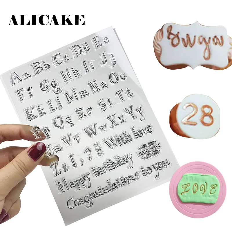 

Number Alphabet Cookie Cutters Silicone Fondant Stamp Sticky Decorating Bakery Month Blessings Cutter Mold Cake Decorating Tools
