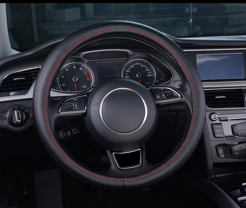 Tiguan Sagitar Lavida CC Bora Jetta чехол из натуральной кожи для рулевого колеса автомобиля Honda CRV Helter Skelter Fit