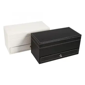 

1Pc High Grade 4 Slot Leather Watch Storage Box Case With Drawer Leather Jewelry Organizer Container Jewelry Storage Box