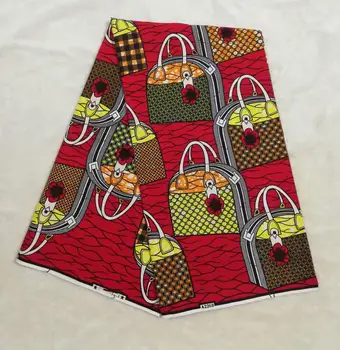 

6yards/pc Nice looking red background printed wax fabric african batik cotton wax fabric for clothes WS11