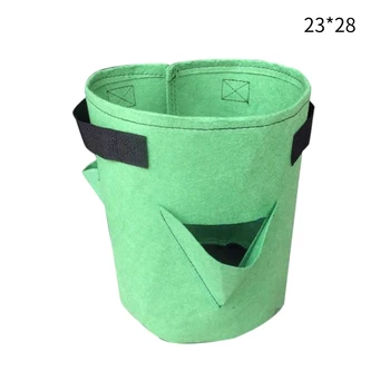 

Vegetable Flower With Handles Multi Mouth Strong Bearing Visualization Pockets Growth Pot Folding Strawberry Planting Bag