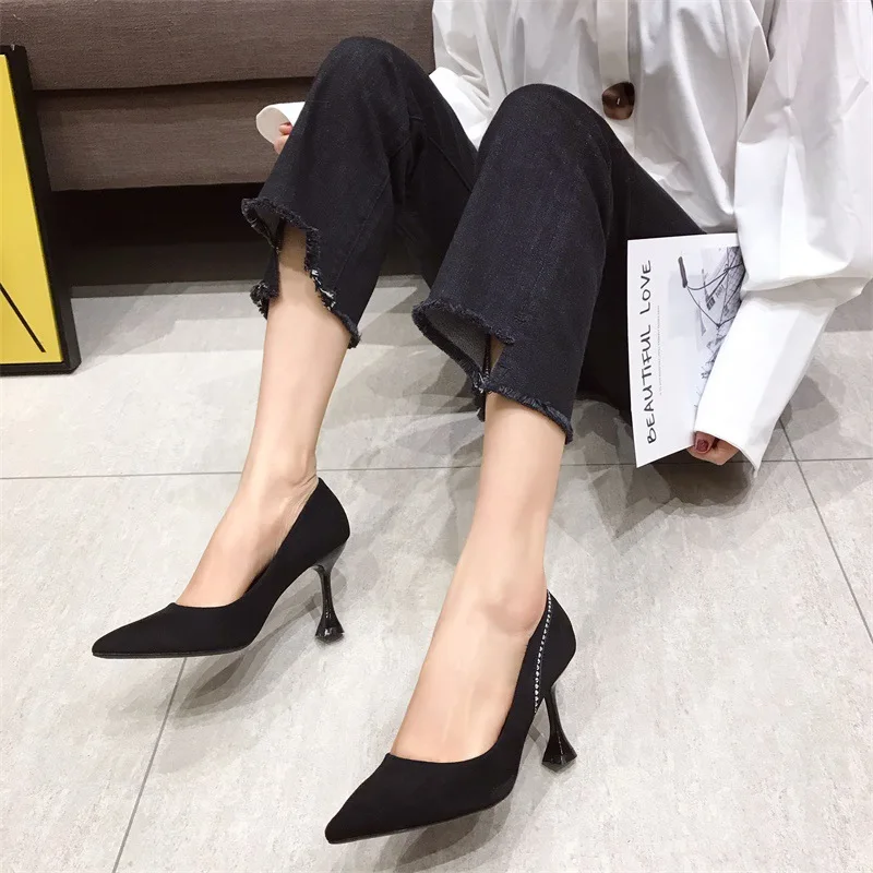 

Sl169-7 Four Seasons 2019 New Style Fashion Women's Pointed-Toe Elegant Fashion High-Heel Thin Heeled Low-Cut Versitile Fashion