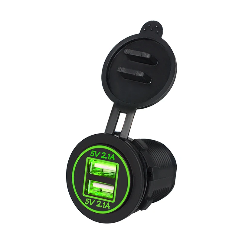 Зеленый Для мотоциклов и автомобилей Dual USB Зарядное устройство гнездо вольтметр адаптер Напряжение 12 V-24 V Напряжение Измеритель Тока Тестер светодиодный Дисплей - Цвет: Зеленый