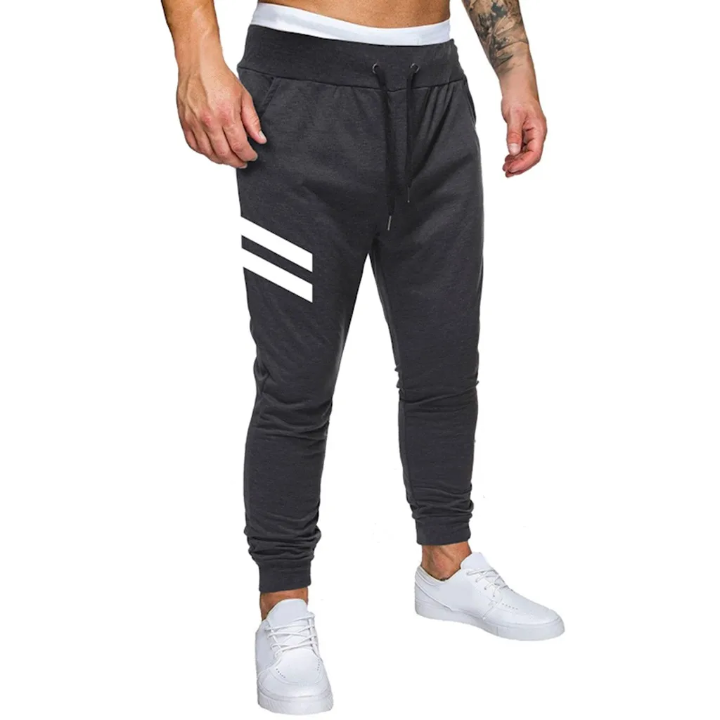 Vogue Pantalones Hombre брюки мужские модные уличные спортивные штаны для бега на шнурке повседневные черные штаны с принтом Спортивные штаны