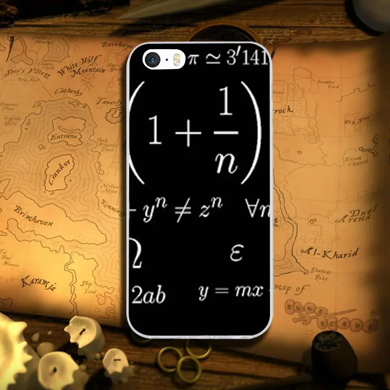 Математические формулы Типографика Coque для iPhone 7 8 PLUS 6S X XR XS Max 5 6 5s SE 6PLUS Силиконовый Мягкий Прозрачный Силикон ТПУ чехлы для телефонов