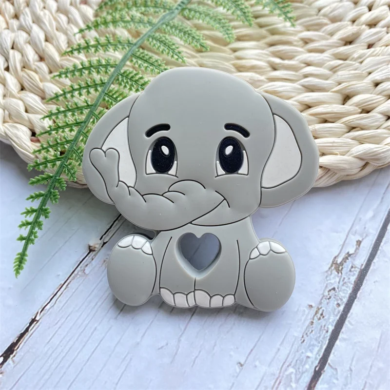1PCS 코끼리 실리콘  Teethers 치아 실리콘 설치류 완구  Bpa 무료 딸랑이  맞춤형 젖니가 남 장난감