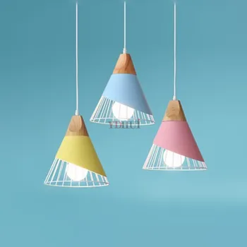 

Wood Pendant Lights Modern Industrial Lamp Loft Nordic Hanging Lamp Kitchen Pendant Lamp Design Bedroom Dining Room Lights E27