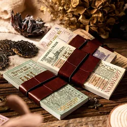 Papier de collection de tickets Vintage bronzant, 50 feuilles/paquet, papier de fond décoratif pour planificateur de Journal intime, Scrapbooking 