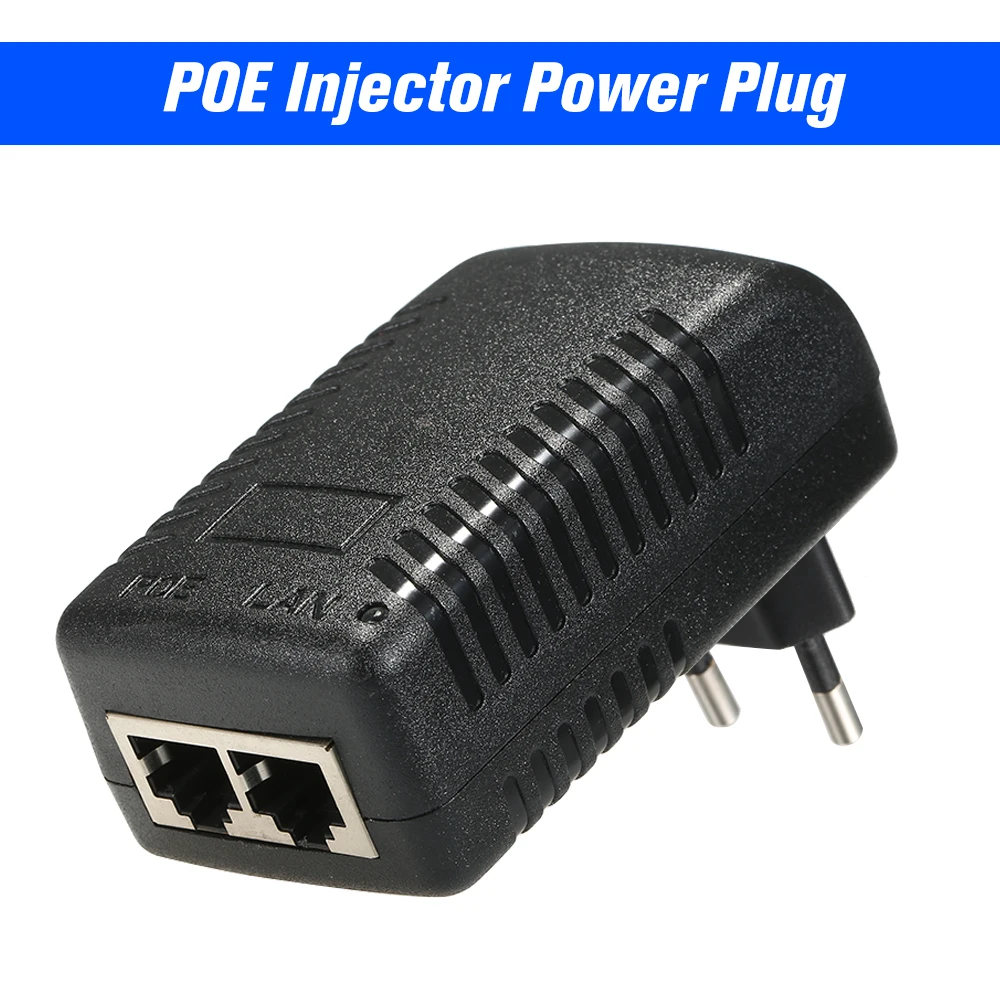 

POE Injector Ethernet Power Supply Adapter Compatible W/T IEEE802.3af for IP Camera Phone Wireless AP 100m Transmission Distance