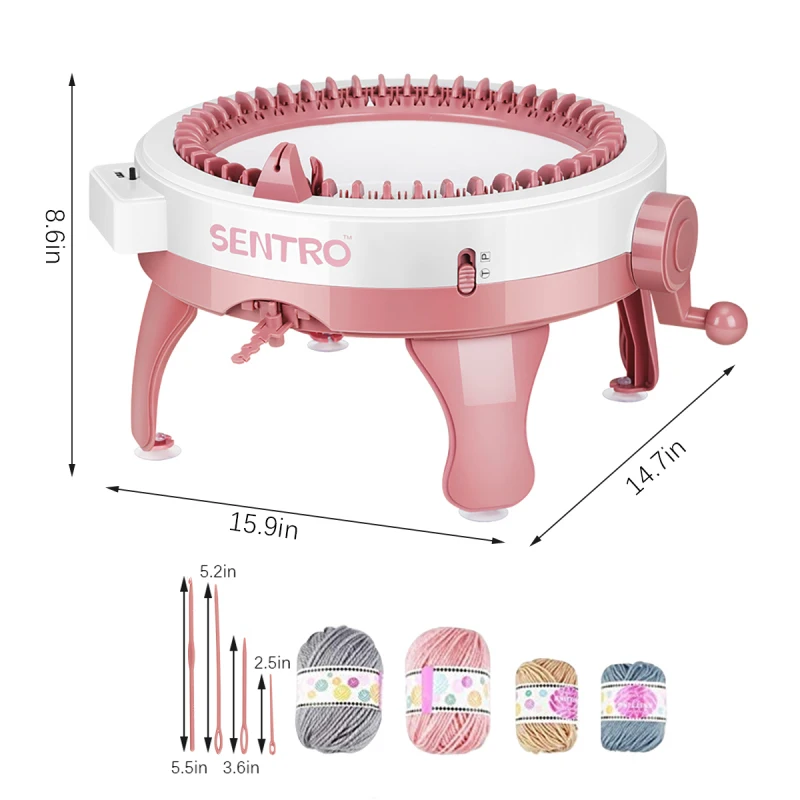 QJH Knitting Machine 48 Needles, Smart Loom with Row Counter, DIY Knitting  Board Rotary Double Loom, Suitable Adults or Childs - AliExpress