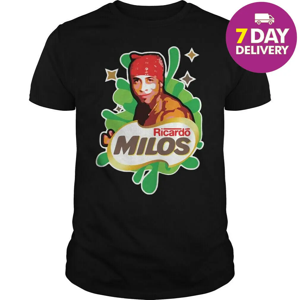 Ricardo Милош забавные пародийные размещения Milo футболка Черная хлопковая Размеры