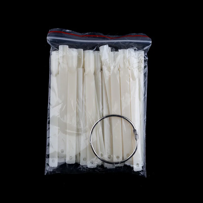 50Pcs Nail Art Tips Display Fan Shape Pop Stick Key Ring Polish Practice Salon Manicure Tools