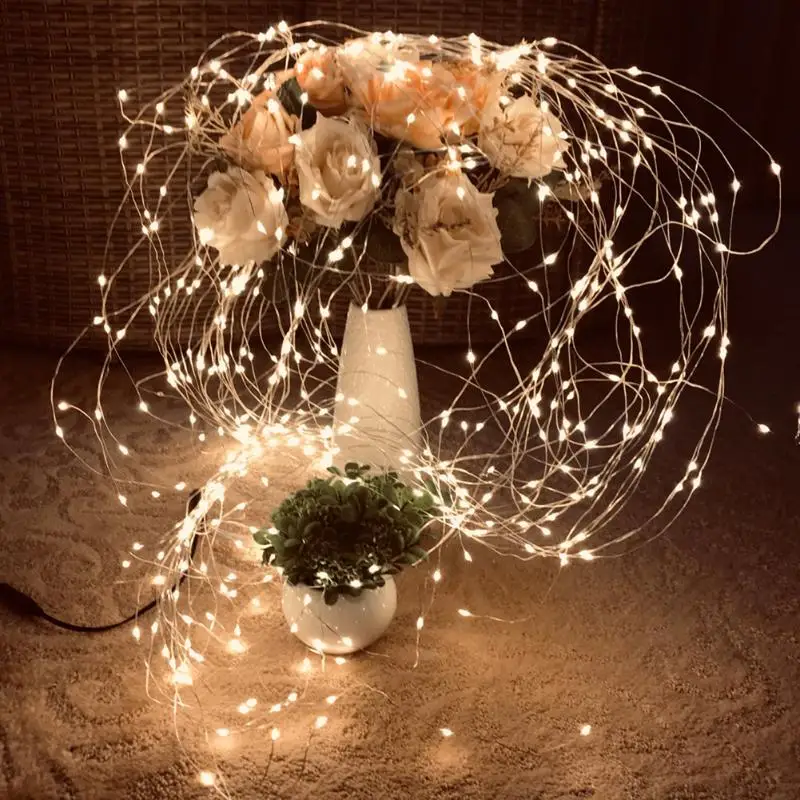 Горячая, ЕС штекер, 200LED, лоза, сказочный светильник, медный провод, светильник, для праздника, Рождества, вечеринки, свадьбы, украшение, лампа