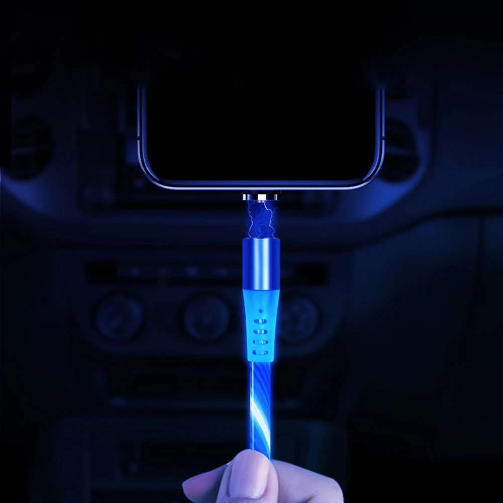 Магнитный зарядный адаптер светящийся кабель Micro USB для Android iPhone Samsung зарядки