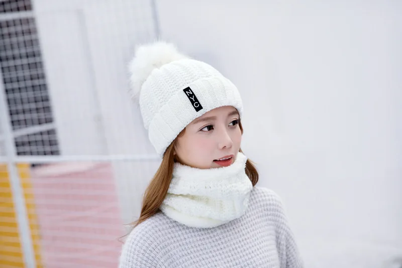 Hat female Korean tide autumn and winter fashion warm knitted wool hat winter hat female cute winter