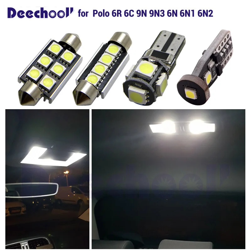 FOR VW POLO 6N1 6N2 9N 9N3 WHITE CANBUS ERROR FREE NUMBER PLATE LED LIGHTS BULBS