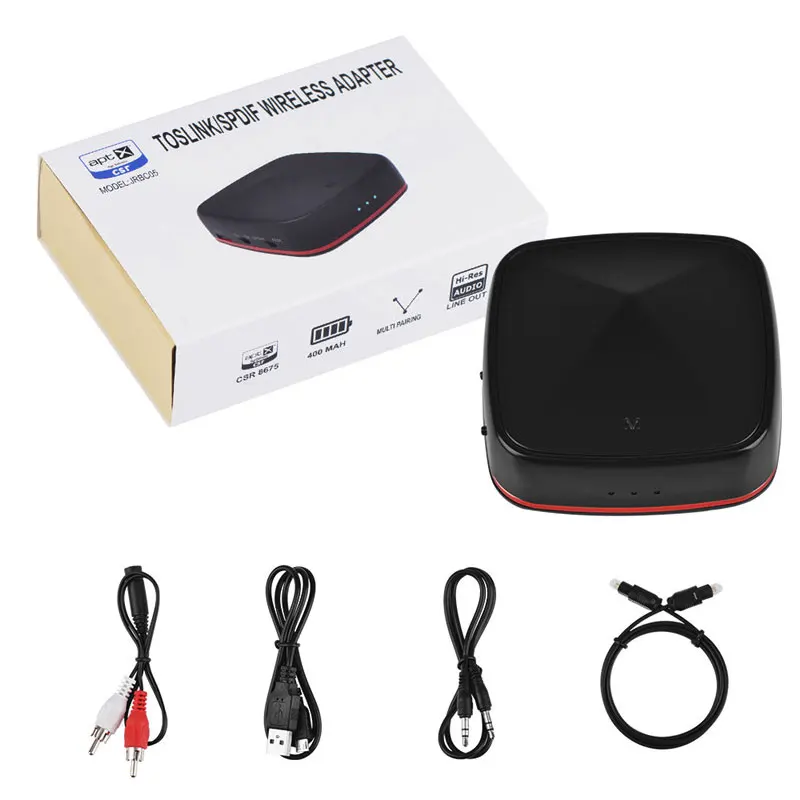 VAORLO APTX HD Low Latency Adapter Bluetooth 5 0 Transmtter Audio Receiver 2 In 1 Adaptor For Headphones TV PC With 3 5 AUX Jack