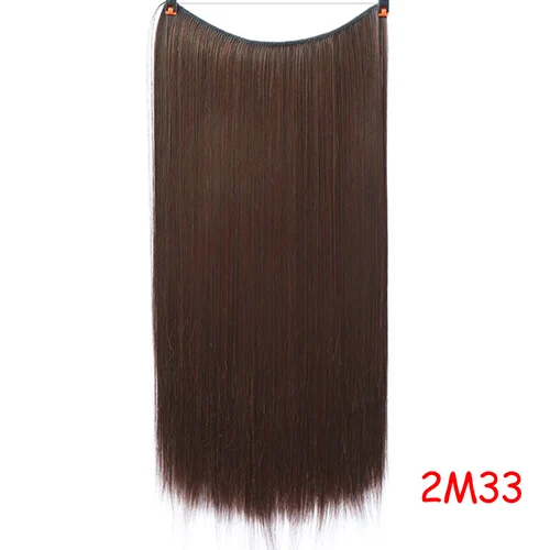 WTB Длинные Прямые Синтетические шелковистые волосы без зажимов для наращивания, высокотемпературные волокна, невидимые волосы для наращивания - Цвет: YX01-