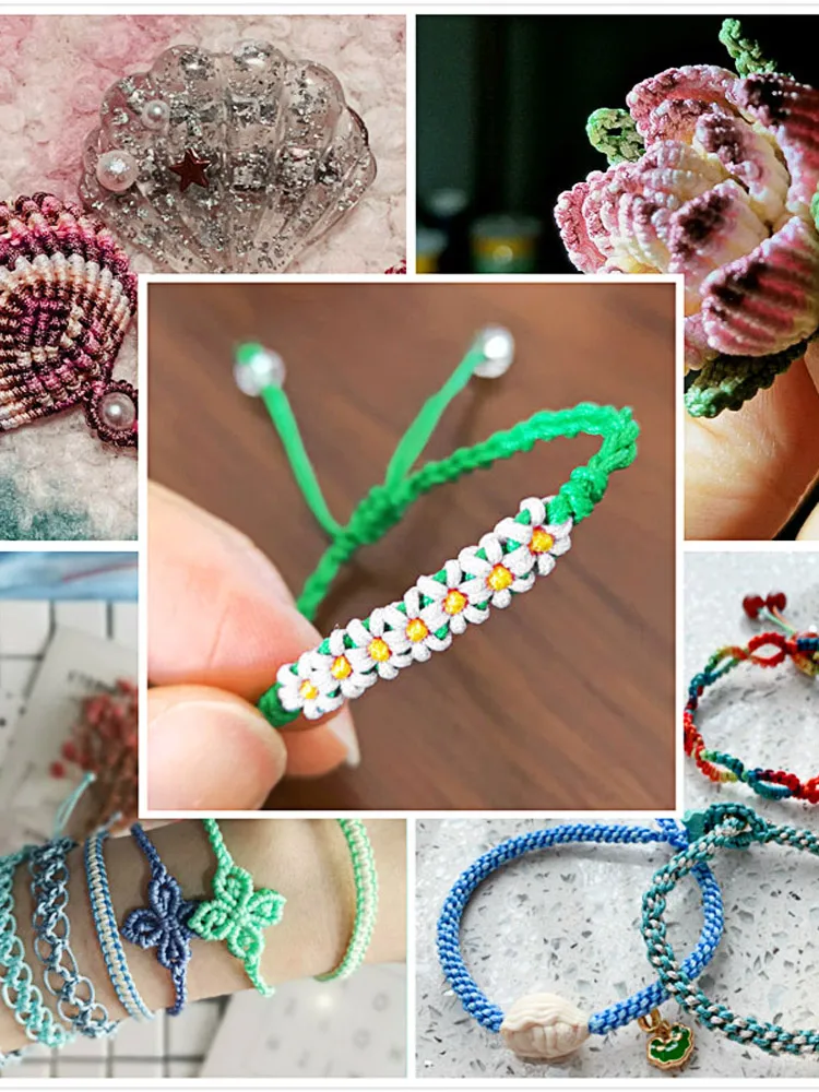 OAR20Meters 나일론 코드 0.8mm 로프 Macrame 코드 팔찌 땋은 문자열 DIY Tassels 나일론 스레드 팔찌 Macrame 라인