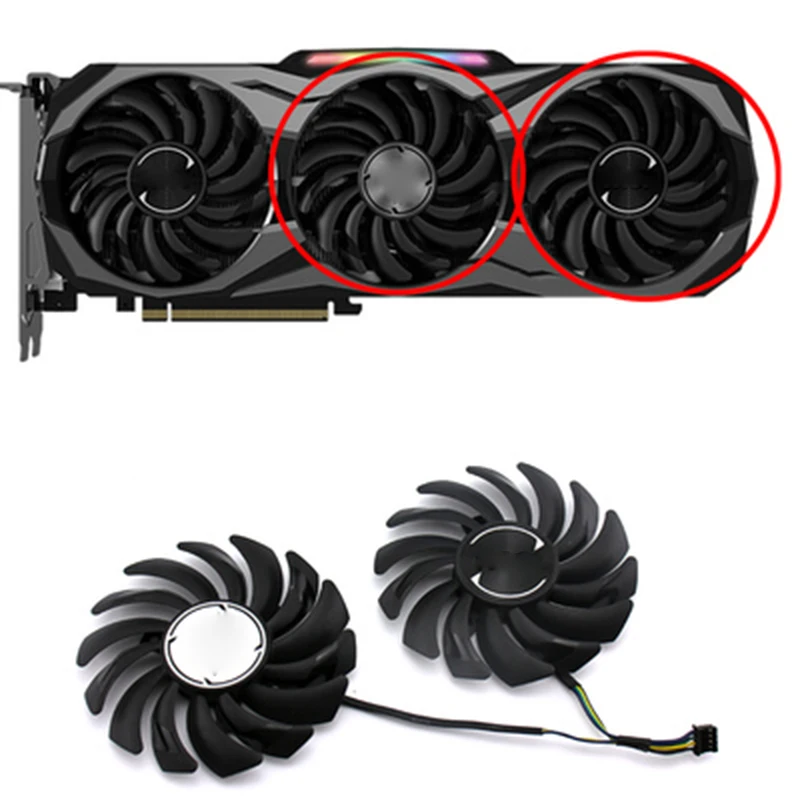 Кулер процессора для MSI RTX 2070 2080 2080TI видеокарта вентилятор охлаждения PLD09210B12HH - Цвет лезвия: Double fan