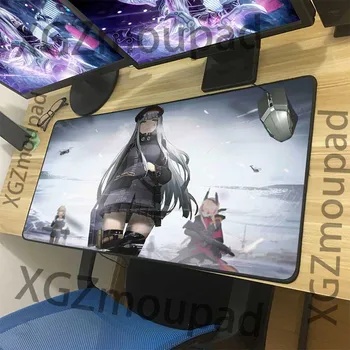 

XGZ Cold Military Officer Custom Large Gaming Mouse Pad Black Lock Edge Girls Frontline Computer Keyboard Table Mat Non-slip Xxl
