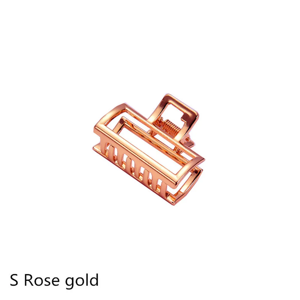 S rose gold Универсальные Металлические заколки для волос в стиле ретро, Геометрические Квадратные заколки для волос цвета розового золота, женские аксессуары для волос для девушек, Современные стильные заколки для волос - Цвет: S rose gold