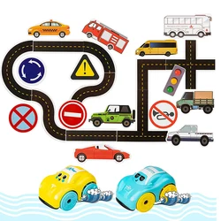 Ensemble de jouets de bain en mousse à thème de circulation, jouets de baignoire et voiture flottante à enrouler pour les tout petits de 3 4 5 6 ans, cadeau pour garçons et filles, 23 pièces 