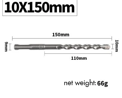 10x150 Round Shank 1 шт. электрическое ударное буровое долото 6/8/10/12 мм квадратный/круглый хвостовик, хром-ванадиевая сталь Сталь плюс для каменной кладки бетонная стена цемента - Цвет: 10x150 Round Shank