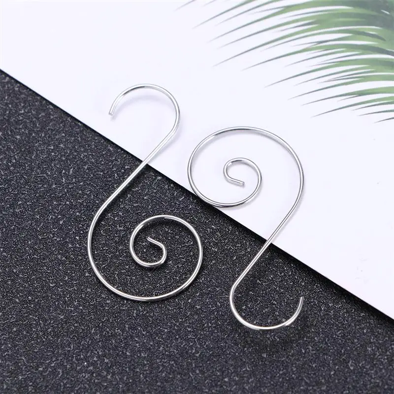 

100pcs Christmas Tree Hanging S Shape Ornament Hooks Stainless Steel Wall Hangers Accessory For Xmas Gift Hanging Hook A35