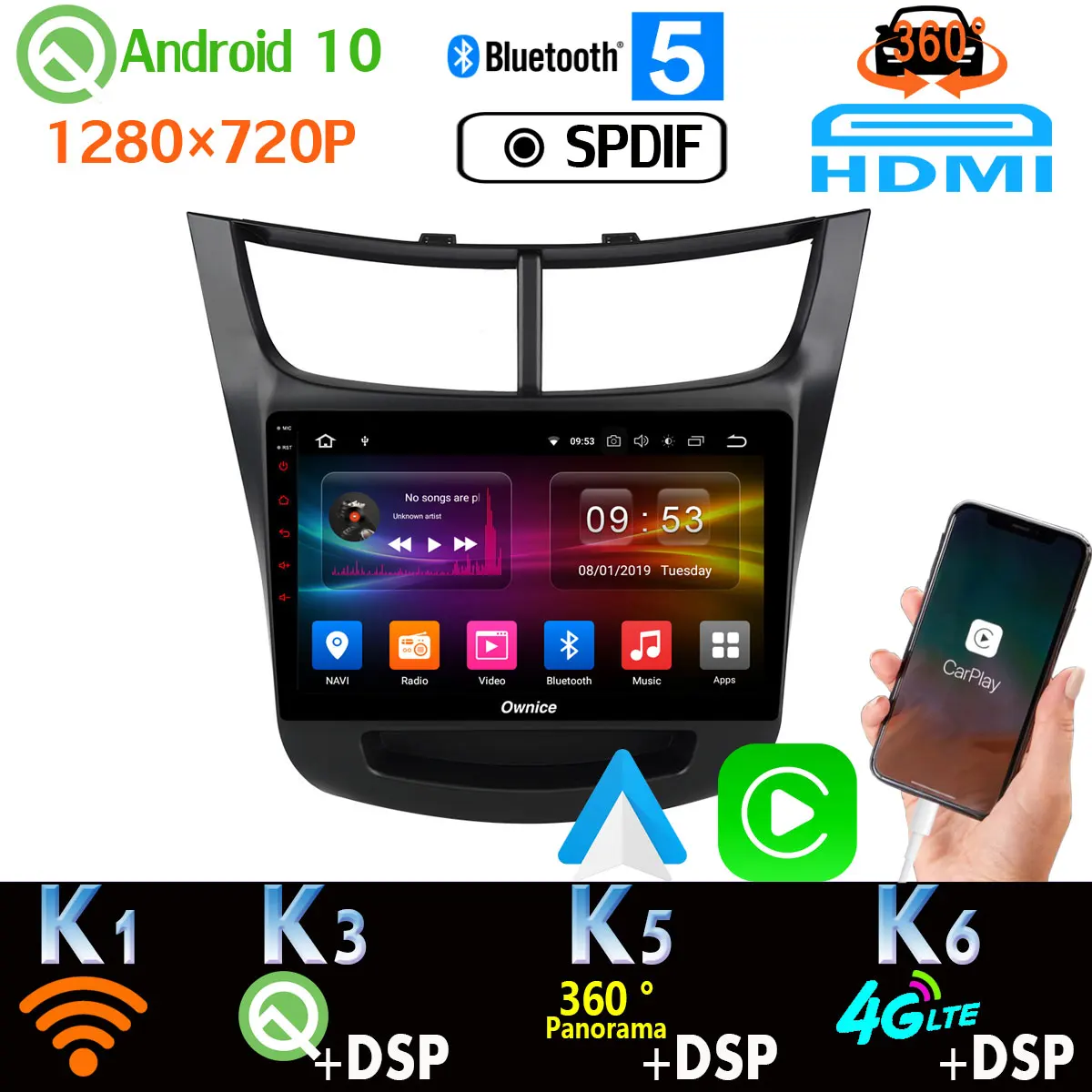 PX6 1280*720P Android 10 для Chevrolet Sail 2015-2019 GPS радио головное устройство авто CarPlay 360 4 * AHD