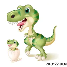 Футболка с изображением динозавра «Железный на» Горячая Распродажа, одежда ручной работы с принтом для мальчиков и девочек Популярные экологически чистые наклейки с изображениями животных