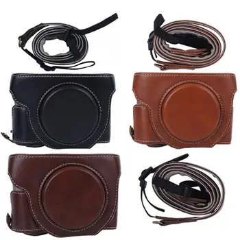 

PU Leather Camera Hard Shell Protective Case Bag Cover with Strap for Canon PowerShot G5X Mark II G5XII camera case