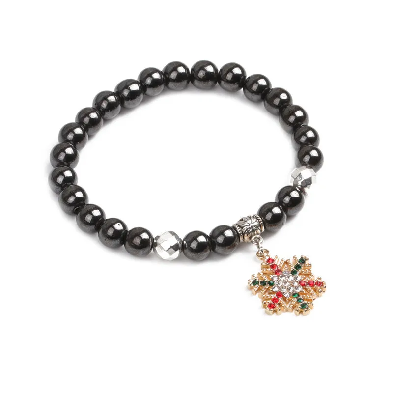 Браслет с рождественской елкой Санта Клаусом снежинками браслет бусинами из