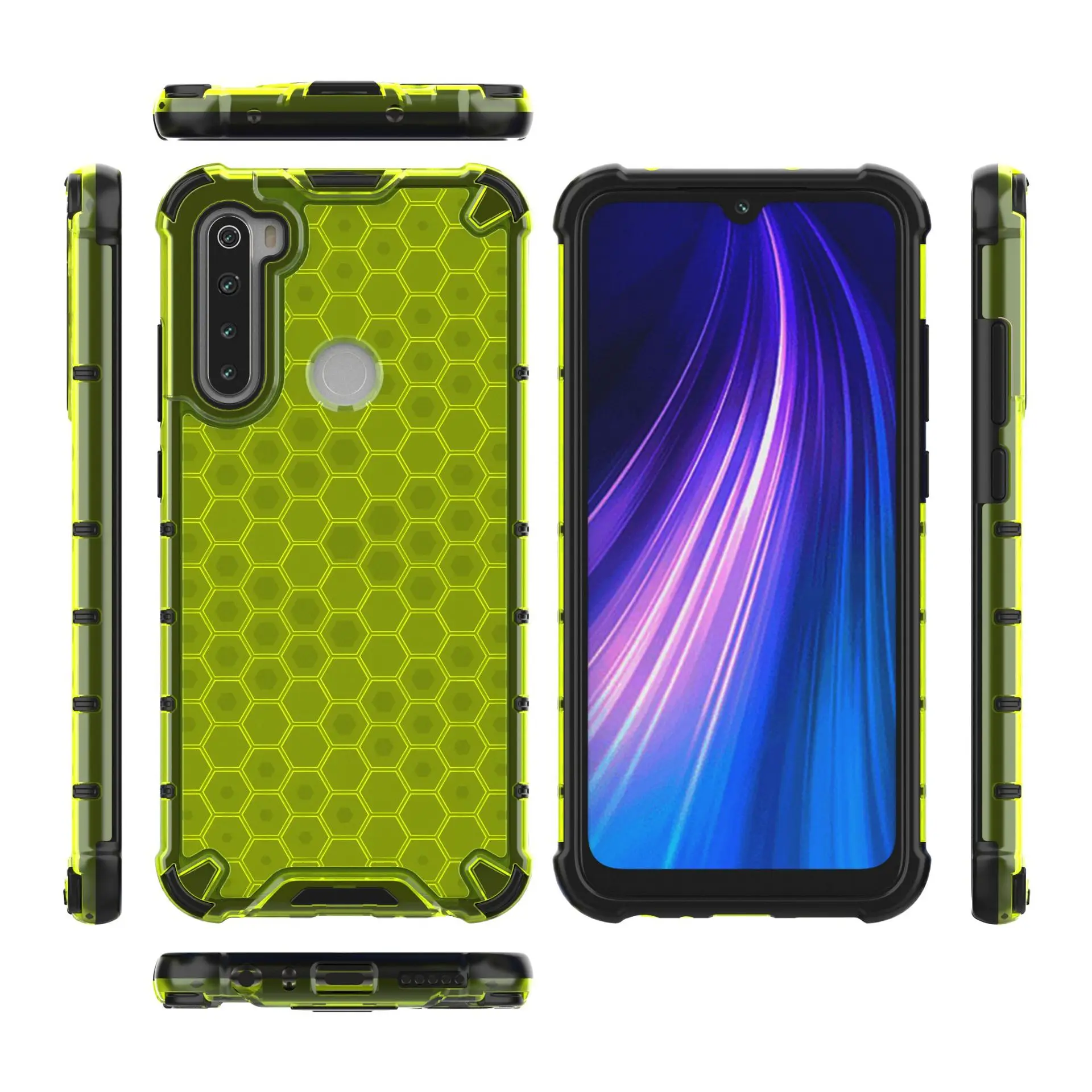 green Ударопрочный чехол для Xiaomi Redmi Note 8 pro, чехол для Redmi Note 8, силиконовый гибридный жесткий прозрачный чехол для Redmi Note 8 T 8 T - Цвет: green