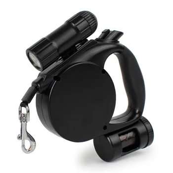 

Multifunctional Pet Dog Puppy Cat Automatic Retractable Dog Leash Telescopic Traction Rope Belt With A LED Flashlight And Garbag