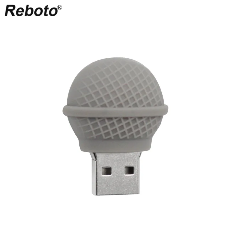 Cartoon Flash Drive 64GB 32GB 16GB 8GB Silicone Grey Microphone Memory Stick U Stick Mini Key Pendrive Storage Device For PC