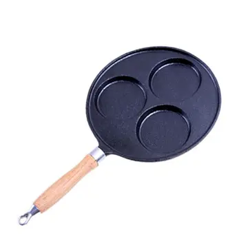 

Cast Iron Pan Three-hole Fried Egg Pot Uncoated Non-stick Egg Dumpling Burger Mold Egg Pan Cookware Frying Pan Ollas De Cocina