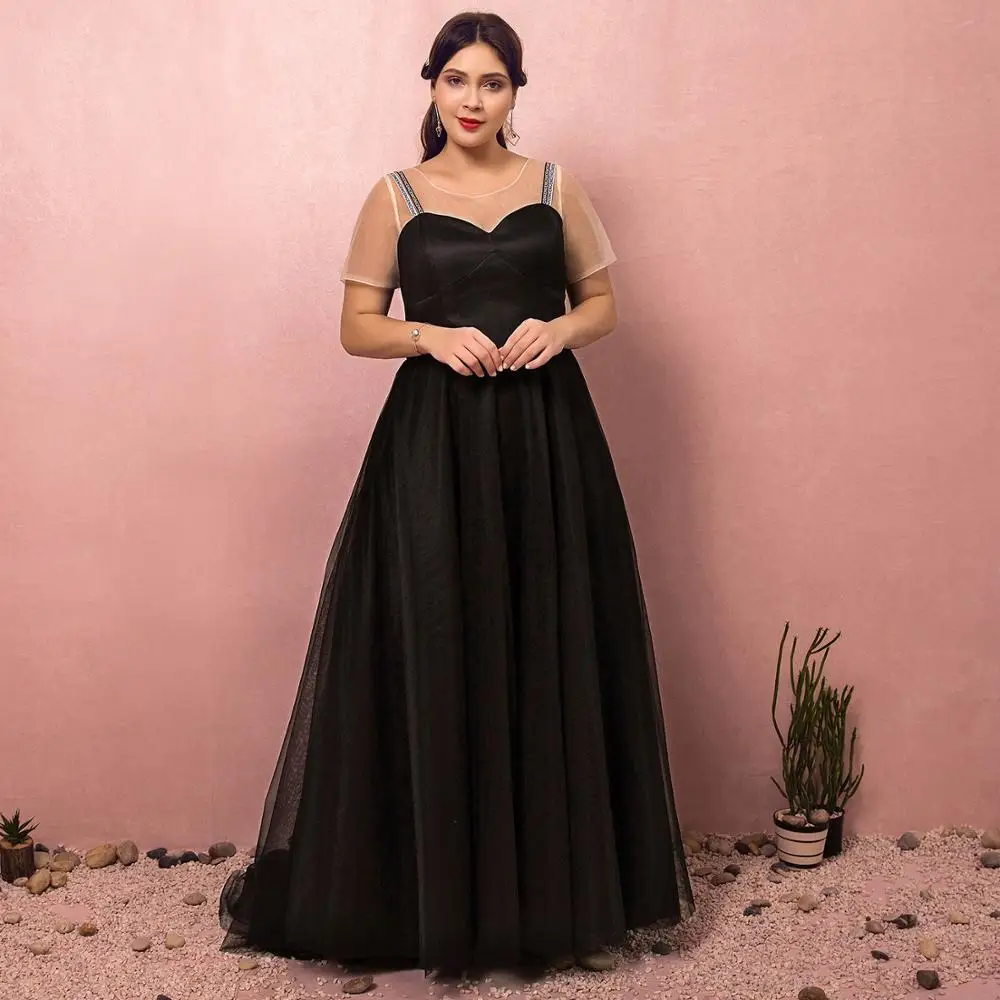 A-line Scoop Neck Sweep / Brush Train Chiffon Cocktail Dress Evening Prom Formal With Lace |