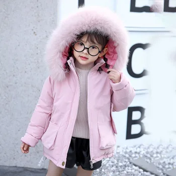 

Baby girl jacket 2020 autumn winter girls jacket children thickened Fur collar warm jacket Thick girl clothes children jacket